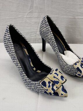 Tory Burch Cloe Tweed Pumps with Bow size 6